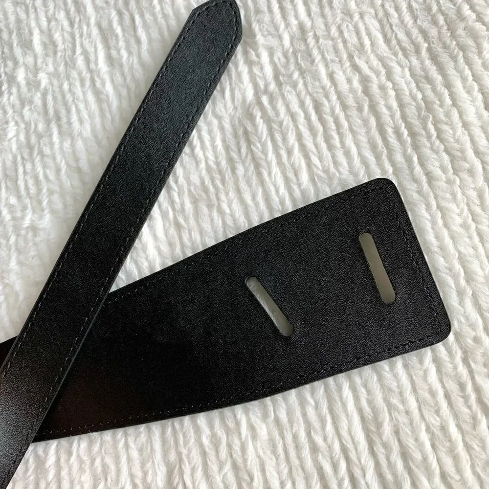New Fashion Refined Black Pebble Leather Belt
